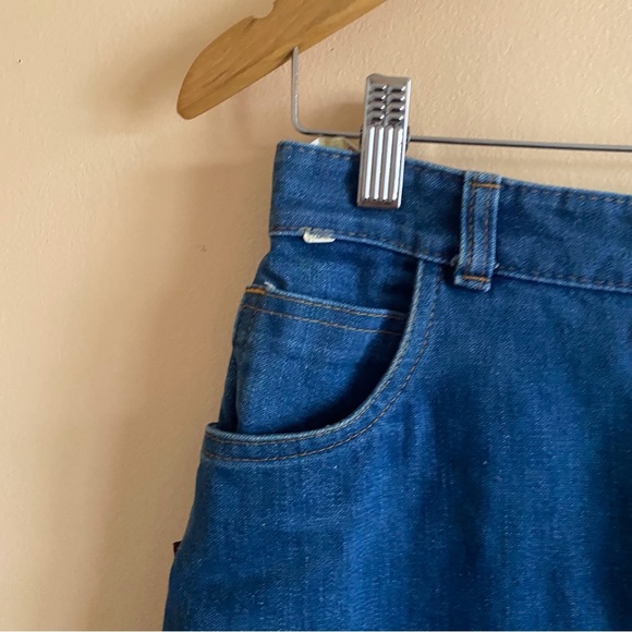 Vintage Weaver 90s Maxi Denim Skirt Slit in Front 4 Pocket Design Size 13 - Picture 4 of 9